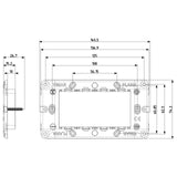 Vimar Plana 4-Module Mounting Frame, With Screws, Flush Mount, Front-Side Module Inserts, Horizontal/Vertical Mounting, Thermoplastic