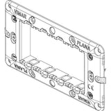 Vimar Plana 4-Module Mounting Frame, With Screws, Flush Mount, Front-Side Module Inserts, Horizontal/Vertical Mounting, Thermoplastic