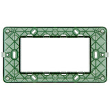 Vimar Plana 4-Module Mounting Frame, With Screws, Flush Mount, Front-Side Module Inserts, Horizontal/Vertical Mounting, Thermoplastic