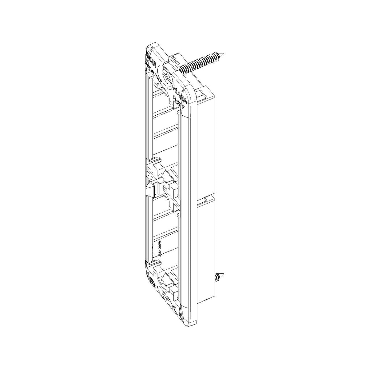 Vimar Plana 2-Module Panel-Mount Frame, With Screws, Thermoplastic