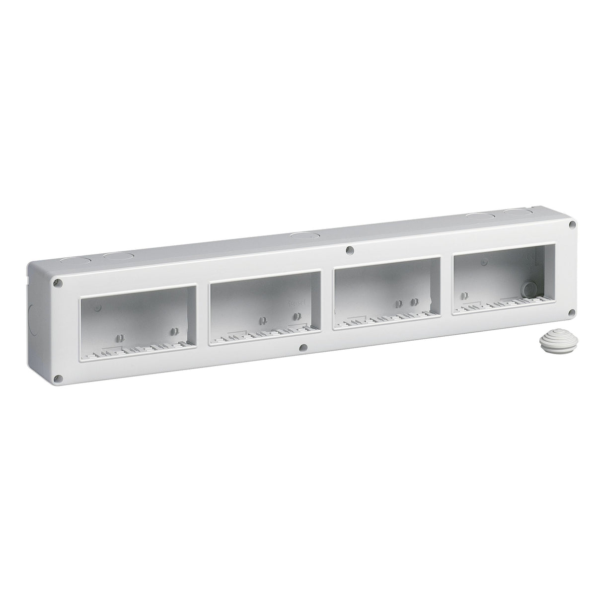 Vimar Isoset IP40 16-Module Surface Enclosure, For Eikon Arké and Plana, 4+4+4+4 Horizontal, Grey