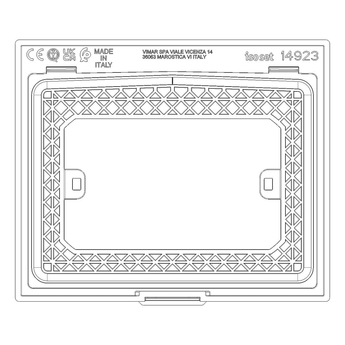 Vimar Isoset 3-Module IP44 Protected Cover With Transparent Door, For Eikon Exé, For Linea, For Arké, For Plana, For Neve Up, For Flush-Mount Box