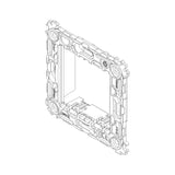 Vimar Arké 2-Module Mounting Frame, For 60 mm Fixing Centers or 56x56 mm Box, 71 mm Center Distance, Without Screws, Transparent Thermoplastic