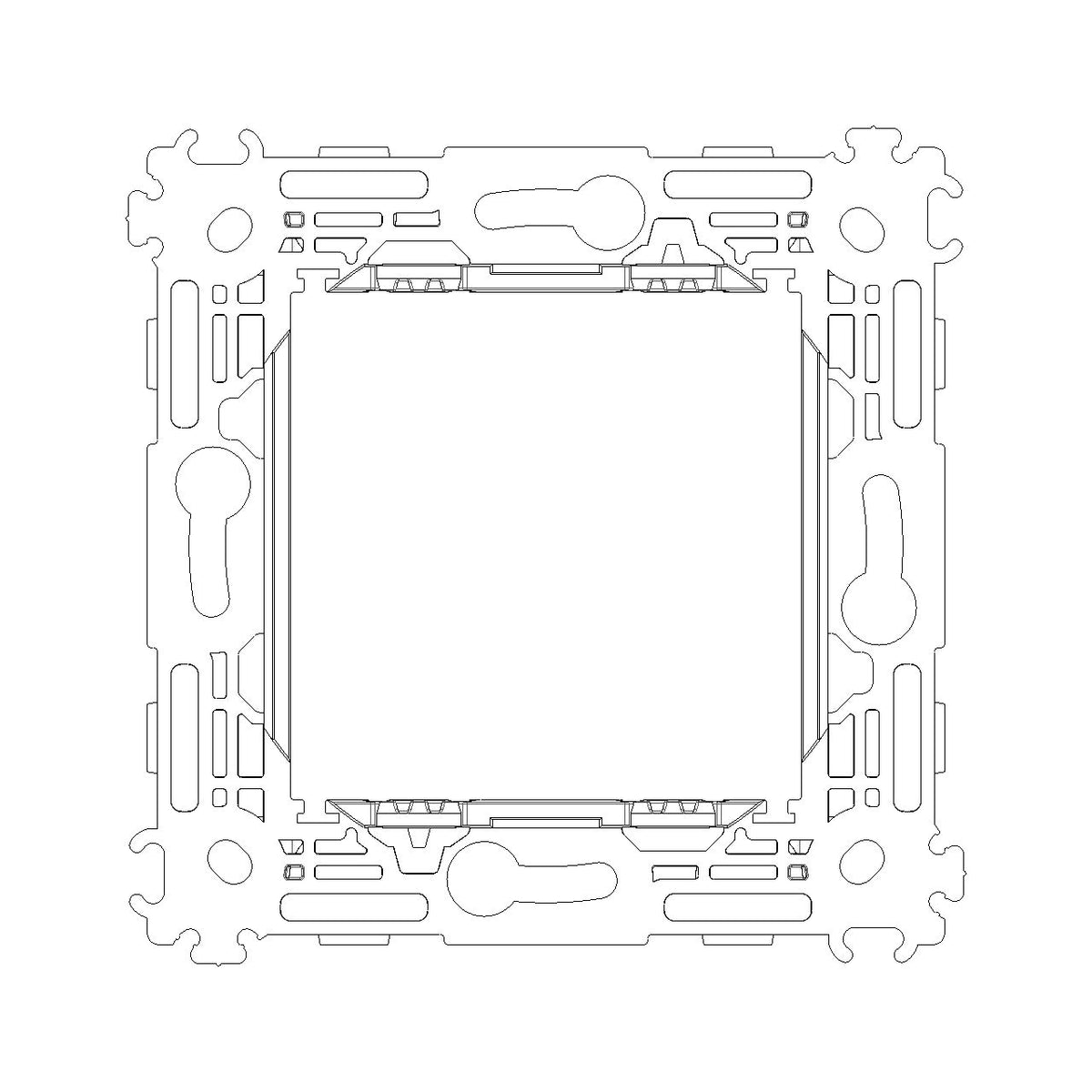 Vimar Arké 2-Module Mounting Frame, For 60 mm Fixing Centers or 56x56 mm Box, 71 mm Center Distance, Without Screws, Transparent Thermoplastic