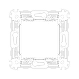 Vimar Arké 2-Module Mounting Frame, For 60 mm Fixing Centers or 56x56 mm Box, 71 mm Center Distance, Without Screws, Transparent Thermoplastic