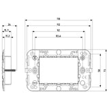 Vimar Arké 3-Module Mounting Frame, Flush-Mounted, With Screws