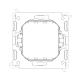 Vimar LINEA 2-Module Mounting Frame, With Claws, For 60 mm Round Flush-Mount Box, 71 mm Center Distance, Thermoplastic