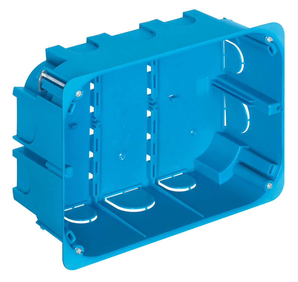 Vimar 12-14 Module Flush-Mount Box for Hollow Walls, 68 mm Cutout, 50 mm Internal Depth, Halogen-Free Plastic, GW 850C, Blue