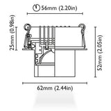 BCM - Kea 62M Adjustable Downlight - Stainless Steel, With Snoot Reflector