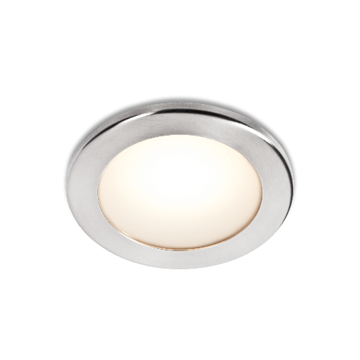 BCM - Orlando 85AG Downlight - Anti Glare, 3000K, Polished Stainless Steel, Spring Mounted, 4W, 8-32VDC, IP40