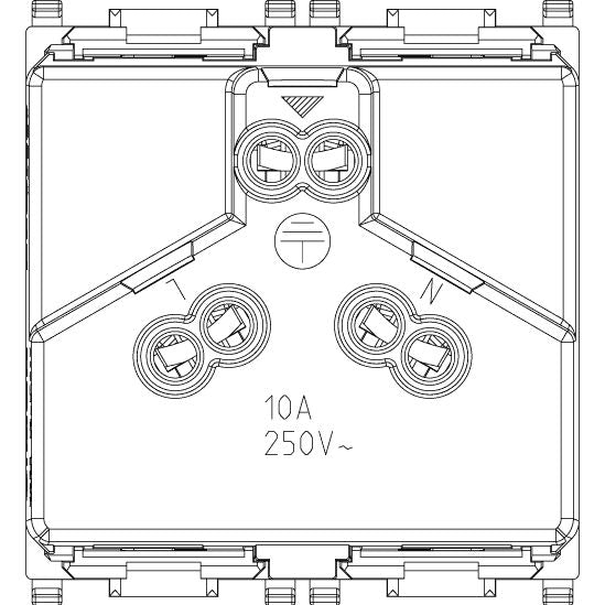 Vimar Plana 2P+E Australian SICURY Socket Outlet, AS/NZS 3112 Type I, 10A, 250V, IP20, Flush Mount