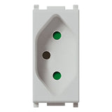 Vimar Plana 2P+E 10A Brazilian Standard SICURY Socket Outlet, 250V, IP20, Flush-Mount, Screw Terminal, Halogen-Free Thermoplastic