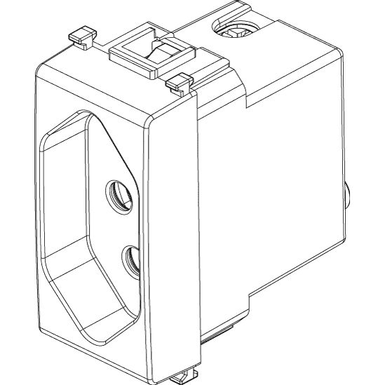Vimar Plana 2P+E 10A Brazilian Standard SICURY Socket Outlet, 250V, IP20, Flush-Mount, Screw Terminal, Halogen-Free Thermoplastic
