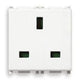 Vimar Plana 2P+E English Socket Outlet, 13A, 250V, IP20, Flush Mount, 2-Module