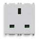 Vimar Plana 2P+E English Socket Outlet, 13A, 250V, IP20, Flush Mount, 2-Module