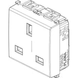 Vimar Plana 2P+E English Socket Outlet, 13A, 250V, IP20, Flush Mount, 2-Module