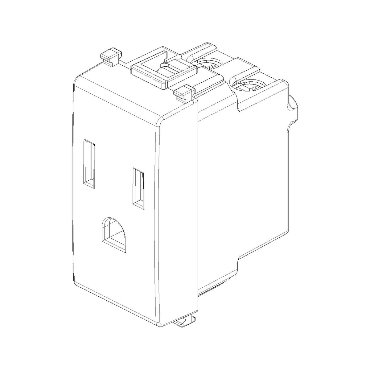 Vimar Plana 2P+E USA SICURY Outlet, 15A, 127V, IP20, Flush-Mounted