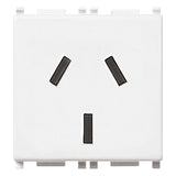 Vimar Plana 2P+E Argentinian SICURY Socket Outlet, 20A, 250V, 2-Module, Flush-Mounted, Screw Terminal, IP20