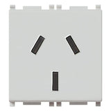 Vimar Plana 2P+E Argentinian SICURY Socket Outlet, 20A, 250V, 2-Module, Flush-Mounted, Screw Terminal, IP20