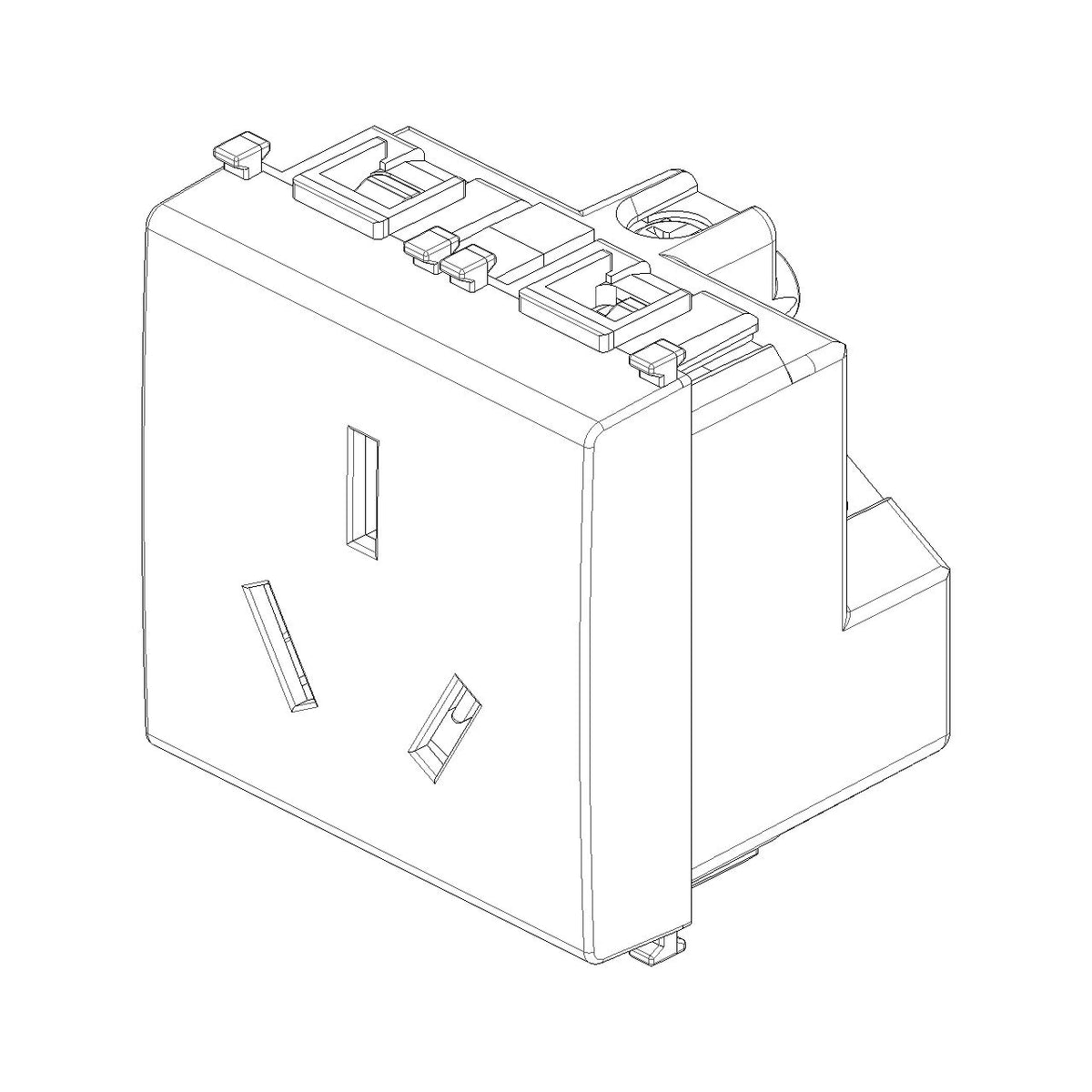 Vimar Plana 2P+E Argentinian SICURY Socket Outlet, 20A, 250V, 2-Module, Flush-Mounted, Screw Terminal, IP20
