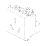 Vimar Plana 2P+E Argentinian SICURY Socket Outlet, 20A, 250V, 2-Module, Flush-Mounted, Screw Terminal, IP20