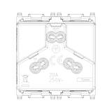 Vimar Plana 2P+E Argentinian SICURY Socket Outlet, 20A, 250V, 2-Module, Flush-Mounted, Screw Terminal, IP20