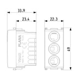 Vimar Plana Socket with 3 RCA Connectors, 1-Module, IP20, Flush-Mounted, Screw Terminals