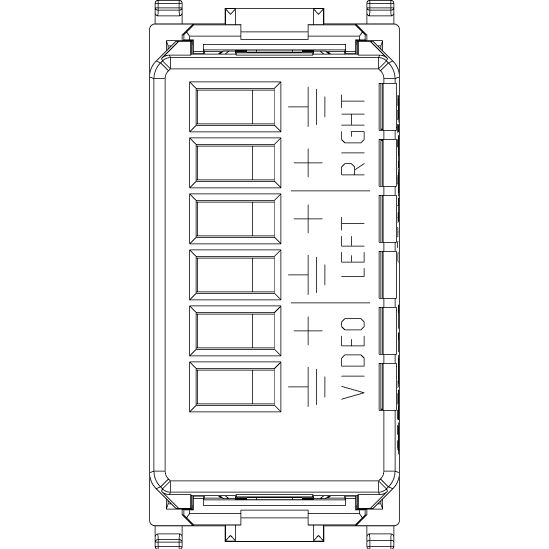 Vimar Plana Socket with 3 RCA Connectors, 1-Module, IP20, Flush-Mounted, Screw Terminals