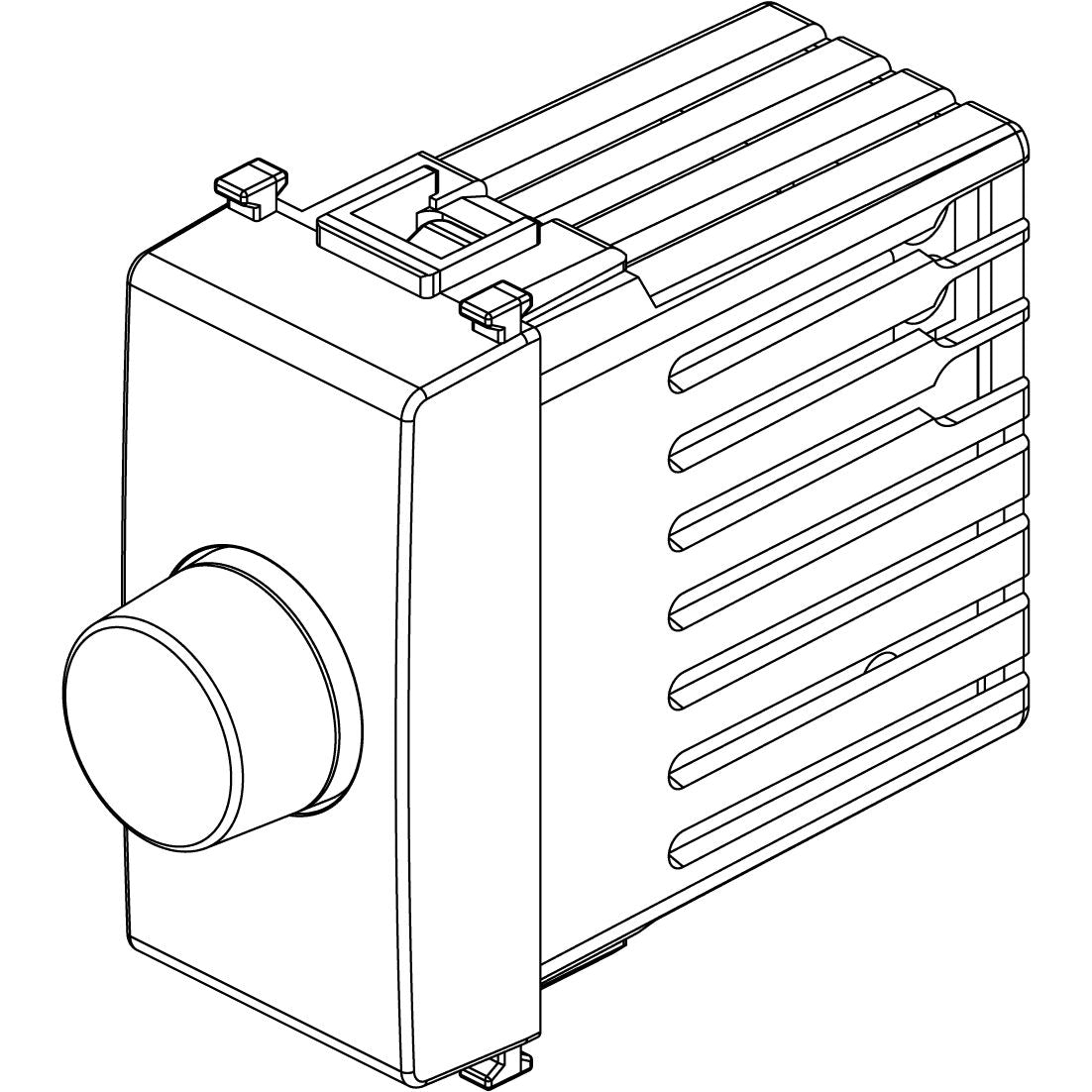 Vimar Plana Dimmer, 120V, 30-500W/30-300VA, IP40, Rotary Potentiometer, Flush Mount