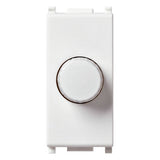 Vimar Plana Dimmer, 120V, 30-500W/30-300VA, IP40, Rotary Potentiometer, Flush Mount