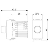 Vimar Plana Dimmer, 230V, 100-500W, For Incandescent Lamps, Push-Push Rotary Control, IP40