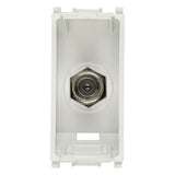 Vimar Plana Coaxial F-Type Female Socket Connector, End Socket, 2400 MHz, Snap Mounting, Remote Power Supply Compatible