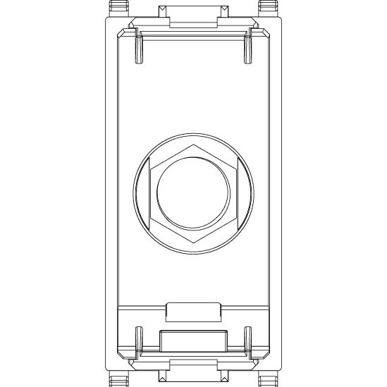 Vimar Plana Coaxial F-Type Female Socket Connector, End Socket, 2400 MHz, Snap Mounting, Remote Power Supply Compatible