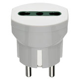 Vimar Sicury German/French to Italian Plug Adapter, 2P+E, 250V, 16A, 1500W, P17/11 Socket