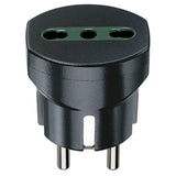 Vimar Sicury German/French to Italian Plug Adapter, 2P+E, 250V, 16A, 1500W, P17/11 Socket