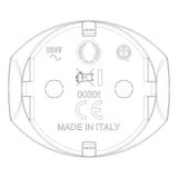 Vimar Sicury German/French to Italian Plug Adapter, 2P+E, 250V, 16A, 1500W, P17/11 Socket