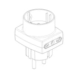 Vimar SICURY S31 Multiway Plug Adapter, German/French Plug, 2x P17/11 and 1x P30 Italian Sockets, 250V, 16A, 1500W