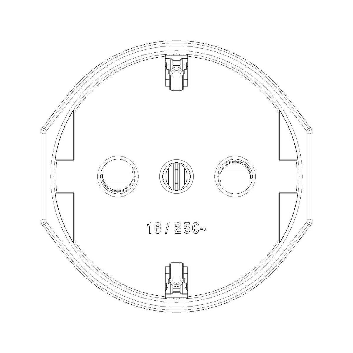 Vimar Supernova SICURY Italian Standard P30 Axial Socket Outlet, 2P+E, 16A, 250V, IP20