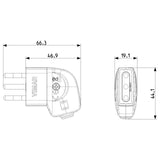 Vimar Supernova S11 2P+E 90 Degree Italian Plug, 10A, 250V, IP20, Screw Terminal
