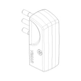 Vimar Supernova SPA11 Italian Standard Flat Plug, 2P+E, 10A, 250V, 90 Degree Cable Entry, IP20, Screwed Terminal