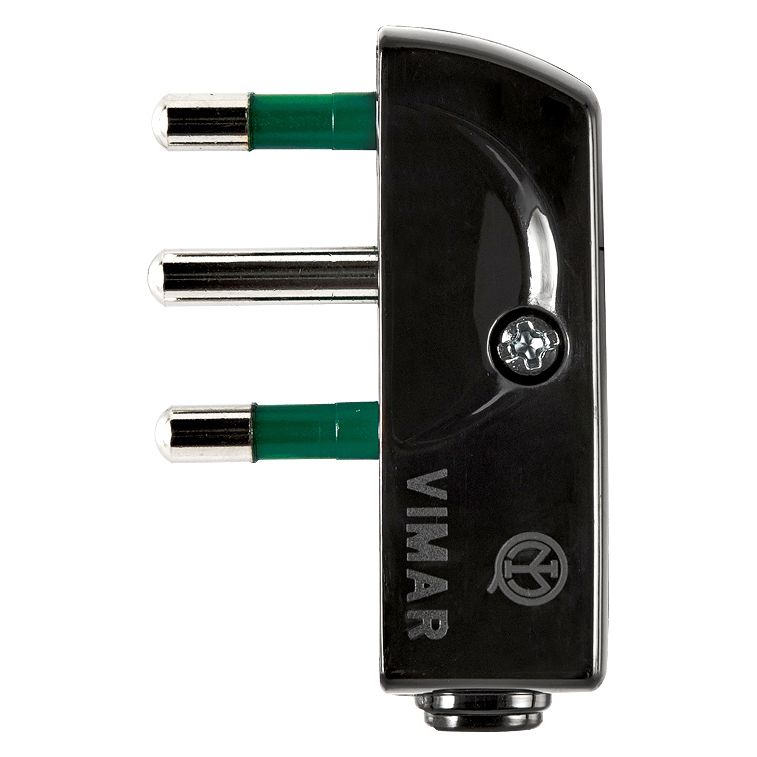 Vimar Supernova SPA17 Flat Plug, Italian Standard, 2P+E, 16A, 250V, 90 Degree Cable Entry