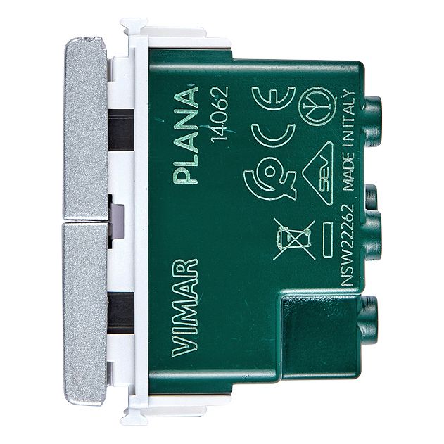 Vimar Plana Two Interlocked 1P NO+NO Push Buttons, 10A 250V, IP40
