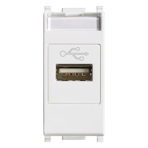 Vimar Plana USB Socket Connector, 1 Module, IP20, Flush-Mounted, Screw Terminals