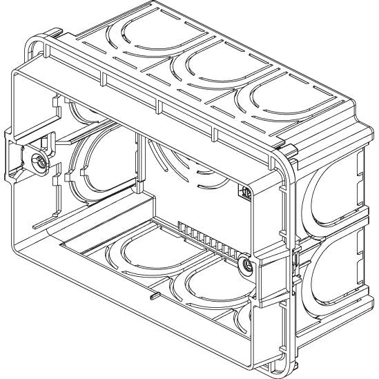 Vimar 3-Module Flush Mounting Box, For Masonry Walls, 20/25 mm Knockouts, 96 x 59 x 49.8 mm