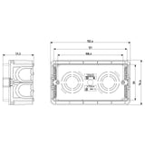 Vimar 4-Module Flush Mounting Box, For Masonry Walls, Halogen-Free Plastic, 14 Rear Inlets, 20/25 mm Pipe Entry