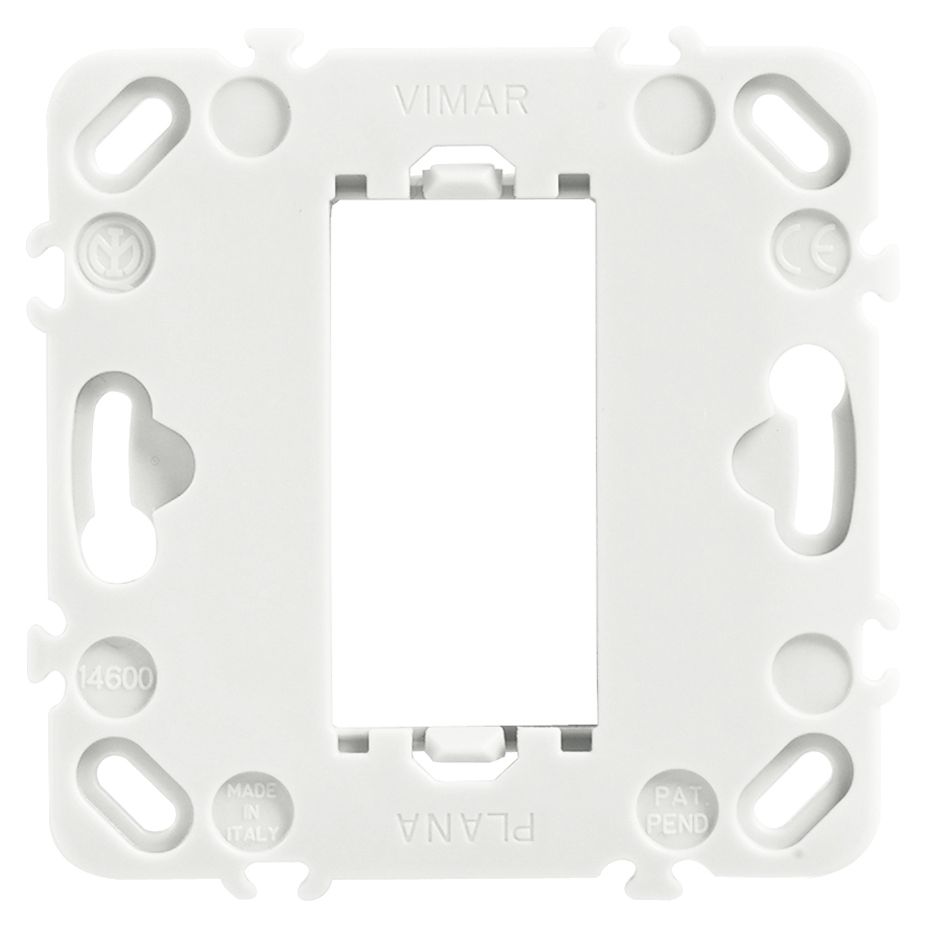 Vimar Plana 1-Module Mounting Frame, Without Screws, for 60 mm Fixing Centres or 56x56 mm Flush Mounting Boxes