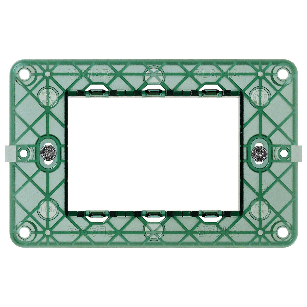 Vimar PLANA 3-Module Mounting Frame, For 3-Module Mounting Boxes, With Screws, Flush-Mounted