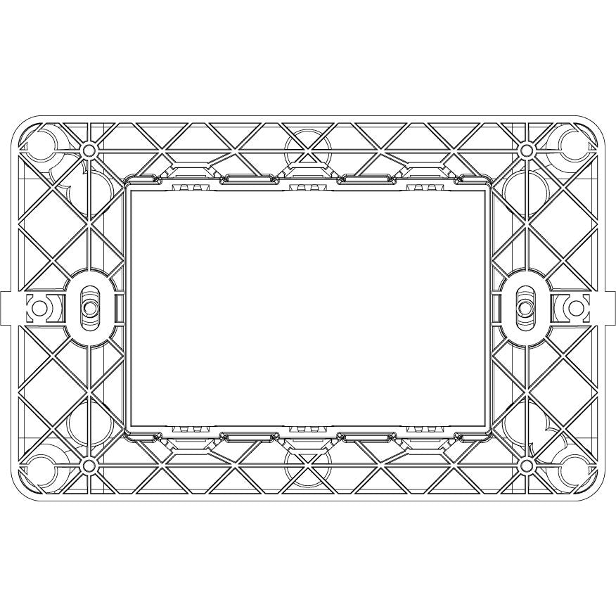 Vimar PLANA 3-Module Mounting Frame, For 3-Module Mounting Boxes, With Screws, Flush-Mounted