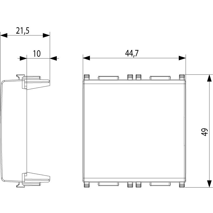 Vimar PLANA 2M Blank Module, Built-In, Claw Mount, Halogen-Free