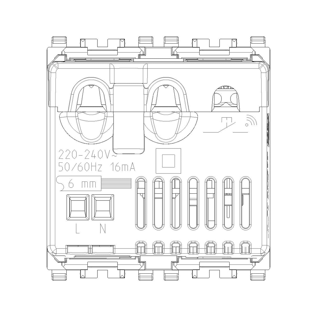 Vimar Eikon Wi-Fi Access Point, 230V, 2 Modules, 2 x 10/100 LAN, 2.4 GHz, IEEE 802.11 b/g/n